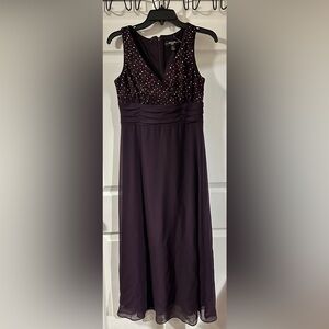 R&M Richard’s Vintage Elegant Purple Sleeveless Evening Dress